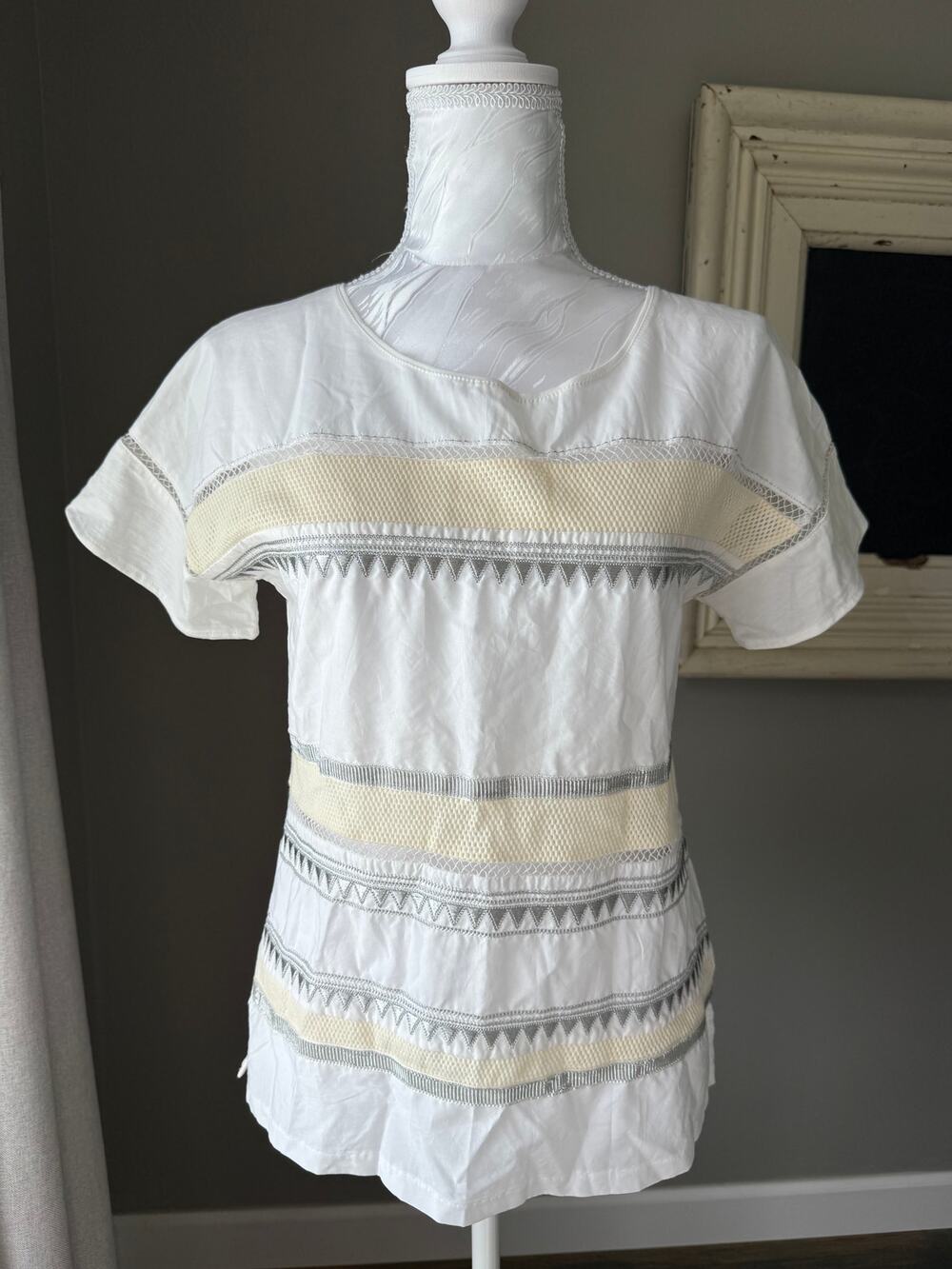 J.Crew Embroidered Flutter-Sleeve T-Shirt